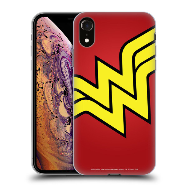 Wonder Woman DC Comics Logos Oversized Soft Gel Case for Apple iPhone XR
