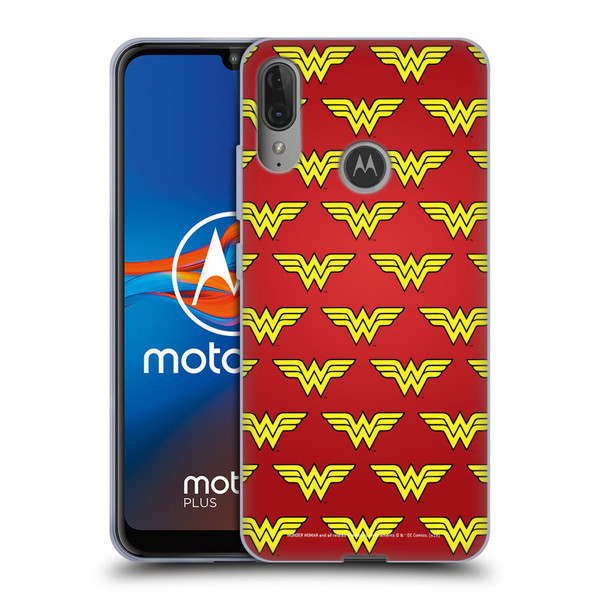 Wonder Woman DC Comics Logos Pattern Soft Gel Case for Motorola Moto E6 Plus