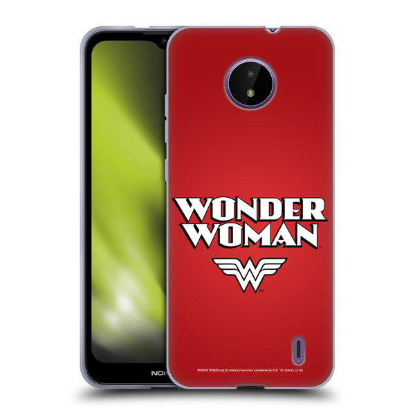 Wonder Woman DC Comics Logos Text Soft Gel Case for Nokia C10 / C20