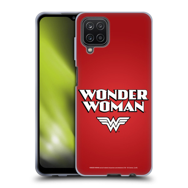 Wonder Woman DC Comics Logos Text Soft Gel Case for Samsung Galaxy A12 (2020)