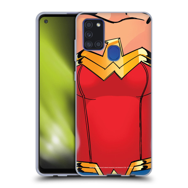 Wonder Woman DC Comics Logos Costume Soft Gel Case for Samsung Galaxy A21s (2020)
