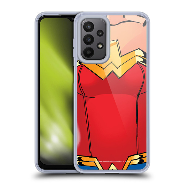 Wonder Woman DC Comics Logos Costume Soft Gel Case for Samsung Galaxy A23 / 5G (2022)