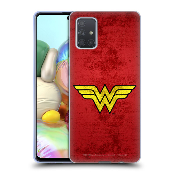 Wonder Woman DC Comics Logos Distressed Look Soft Gel Case for Samsung Galaxy A71 (2019)