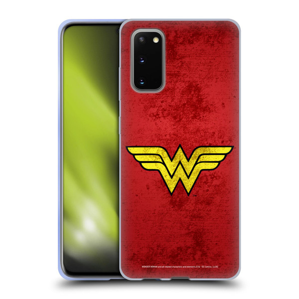 Wonder Woman DC Comics Logos Distressed Look Soft Gel Case for Samsung Galaxy S20 / S20 5G