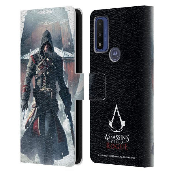 Assassin's Creed Rogue Key Art Shay Cormac Ship Leather Book Wallet Case Cover For Motorola G Pure