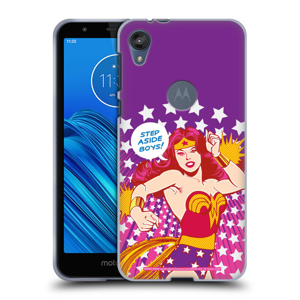 Wonder Woman DC Comics Vintage Art Step Aside Soft Gel Case for Motorola Moto E6