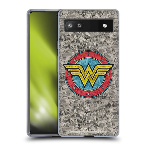 Wonder Woman DC Comics Vintage Art Comics Logo Soft Gel Case for Google Pixel 6a