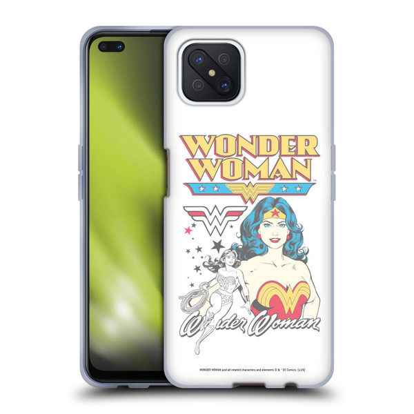 Wonder Woman DC Comics Vintage Art White Soft Gel Case for OPPO Reno4 Z 5G