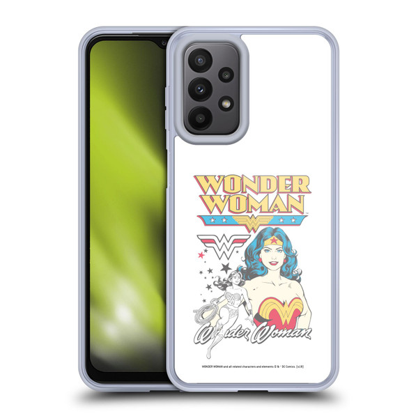 Wonder Woman DC Comics Vintage Art White Soft Gel Case for Samsung Galaxy A23 / 5G (2022)
