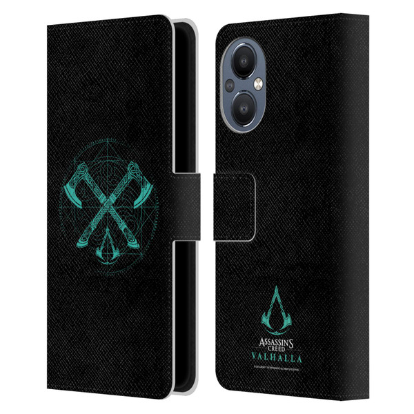 Assassin's Creed Valhalla Compositions Dual Axes Leather Book Wallet Case Cover For OnePlus Nord N20 5G