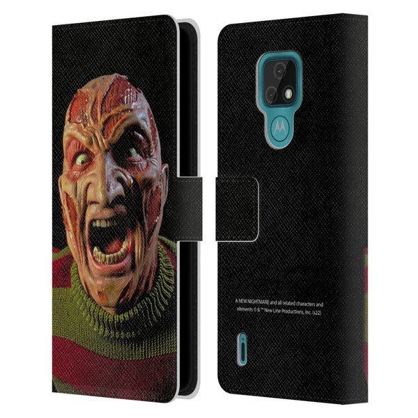 A Nightmare On Elm Street: New Nightmare Graphics Freddy Leather Book Wallet Case Cover For Motorola Moto E7