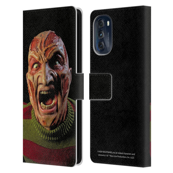 A Nightmare On Elm Street: New Nightmare Graphics Freddy Leather Book Wallet Case Cover For Motorola Moto G (2022)