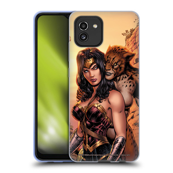 Wonder Woman DC Comics Comic Book Cover Rebirth #3 Cheetah Soft Gel Case for Samsung Galaxy A03 (2021)