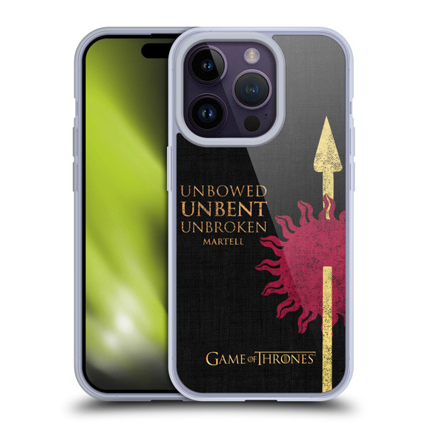 HBO Game of Thrones House Mottos Martell Soft Gel Case for Apple iPhone 14 Pro