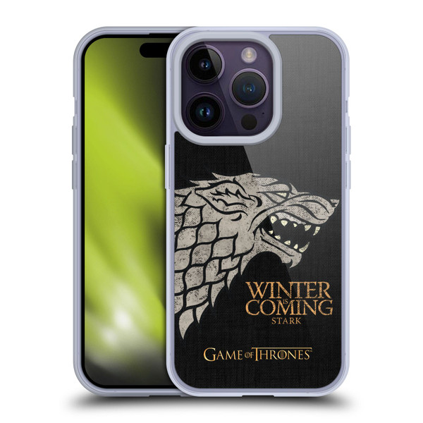HBO Game of Thrones House Mottos Stark Soft Gel Case for Apple iPhone 14 Pro