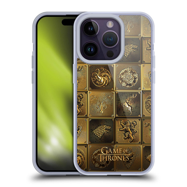 HBO Game of Thrones Golden Sigils All Houses Soft Gel Case for Apple iPhone 14 Pro