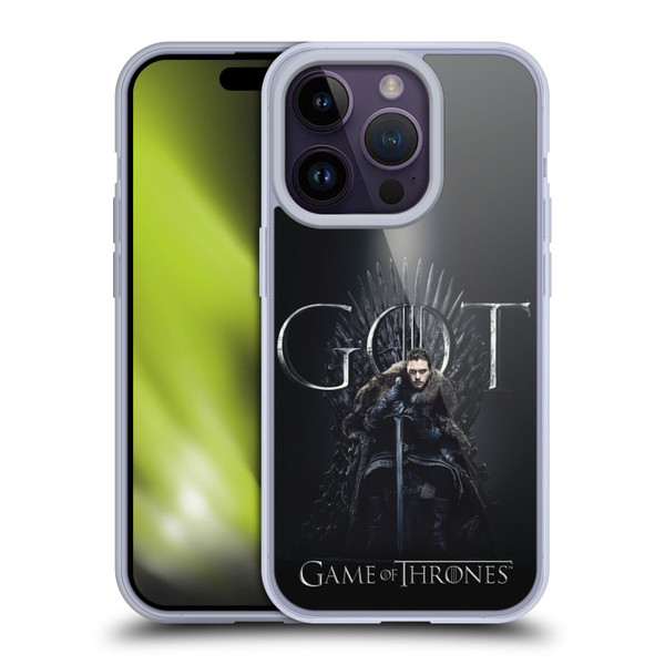 HBO Game of Thrones Season 8 For The Throne 1 Jon Snow Soft Gel Case for Apple iPhone 14 Pro
