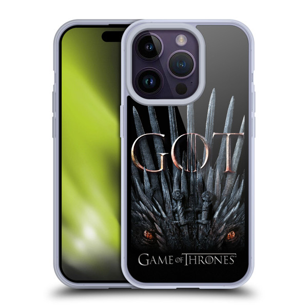 HBO Game of Thrones Season 8 Key Art Dragon Throne Soft Gel Case for Apple iPhone 14 Pro