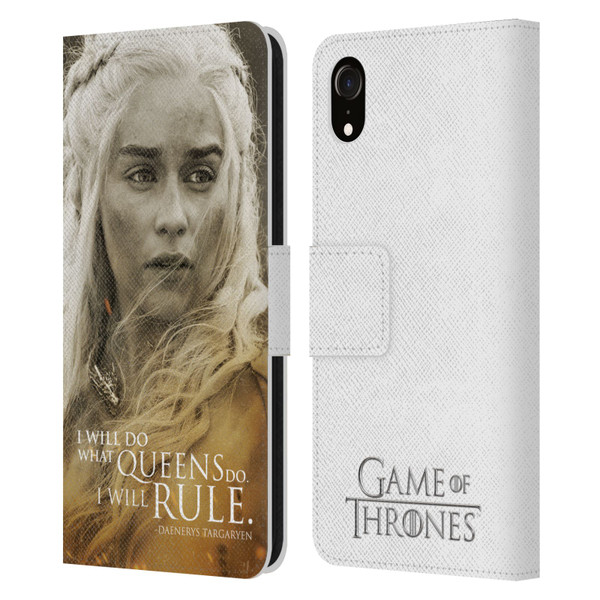 HBO Game of Thrones Character Portraits Daenerys Targaryen Leather Book Wallet Case Cover For Apple iPhone XR