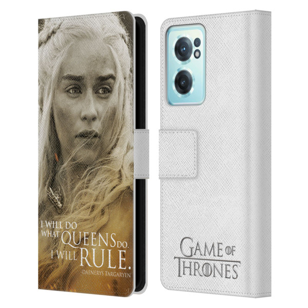 HBO Game of Thrones Character Portraits Daenerys Targaryen Leather Book Wallet Case Cover For OnePlus Nord CE 2 5G