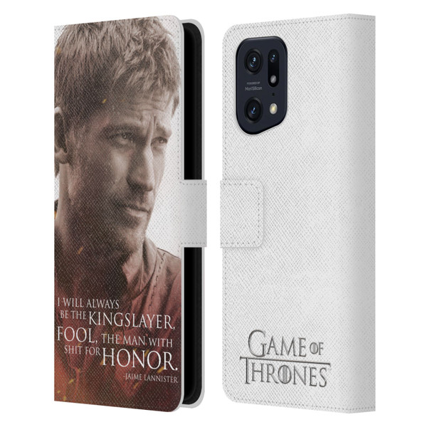 HBO Game of Thrones Character Portraits Jaime Lannister Leather Book Wallet Case Cover For OPPO Find X5