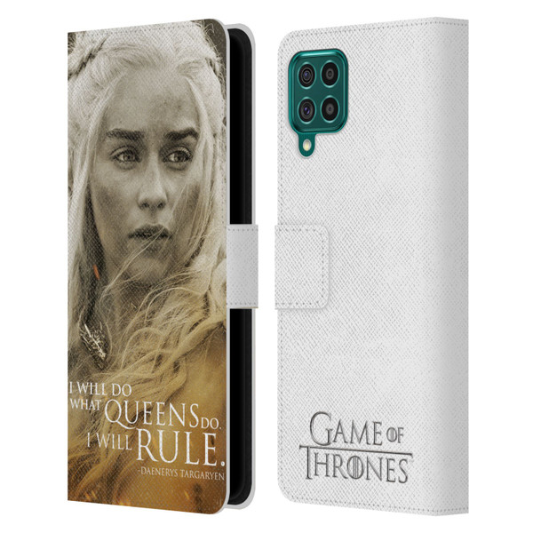 HBO Game of Thrones Character Portraits Daenerys Targaryen Leather Book Wallet Case Cover For Samsung Galaxy F62 (2021)