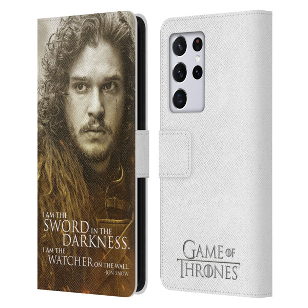 HBO Game of Thrones Character Portraits Jon Snow Leather Book Wallet Case Cover For Samsung Galaxy S21 Ultra 5G