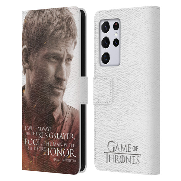 HBO Game of Thrones Character Portraits Jaime Lannister Leather Book Wallet Case Cover For Samsung Galaxy S21 Ultra 5G