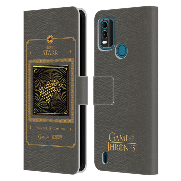 HBO Game of Thrones Golden Sigils Stark Border Leather Book Wallet Case Cover For Nokia G11 Plus