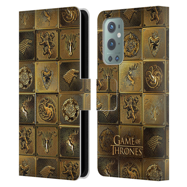 HBO Game of Thrones Golden Sigils All Houses Leather Book Wallet Case Cover For OnePlus 9