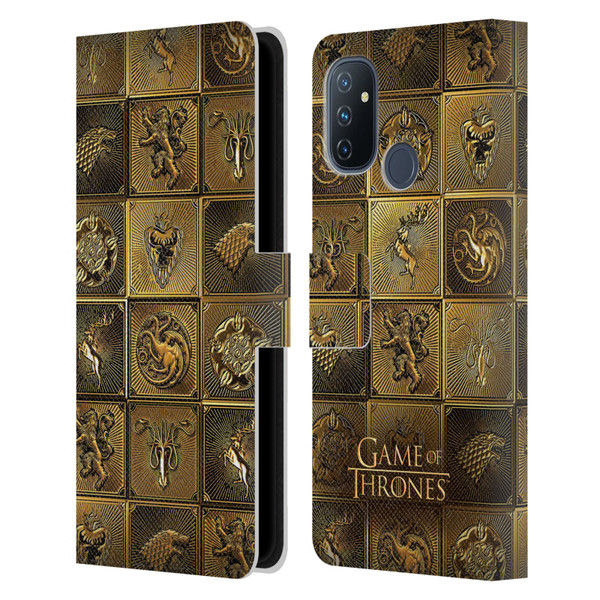 HBO Game of Thrones Golden Sigils All Houses Leather Book Wallet Case Cover For OnePlus Nord N100