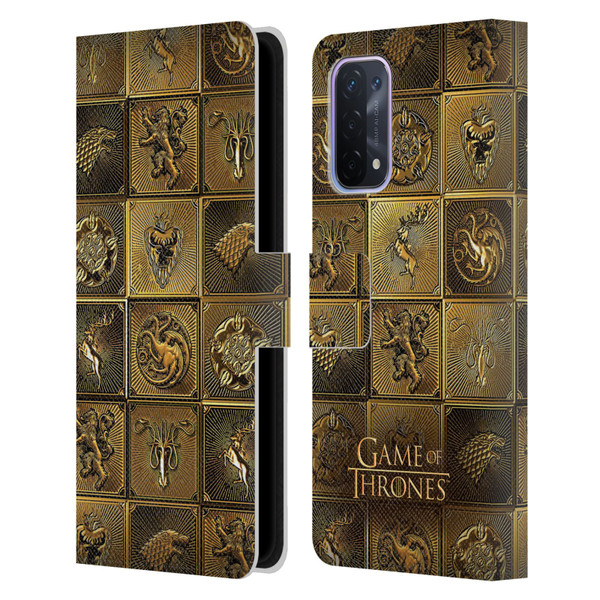 HBO Game of Thrones Golden Sigils All Houses Leather Book Wallet Case Cover For OPPO A54 5G