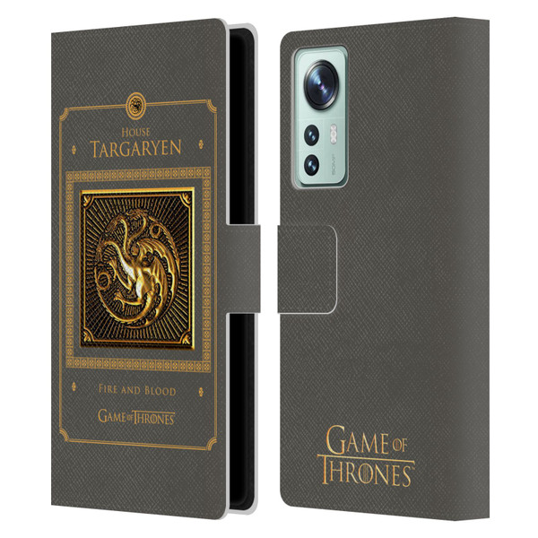 HBO Game of Thrones Golden Sigils Targaryen Border Leather Book Wallet Case Cover For Xiaomi 12