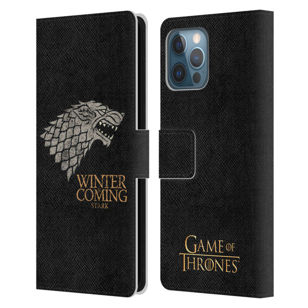 HBO Game of Thrones House Mottos Stark Leather Book Wallet Case Cover For Apple iPhone 12 Pro Max