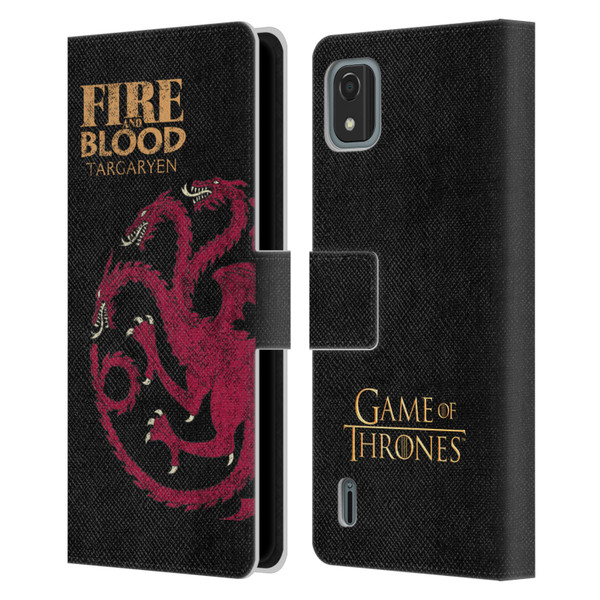 HBO Game of Thrones House Mottos Targaryen Leather Book Wallet Case Cover For Nokia C2 2nd Edition