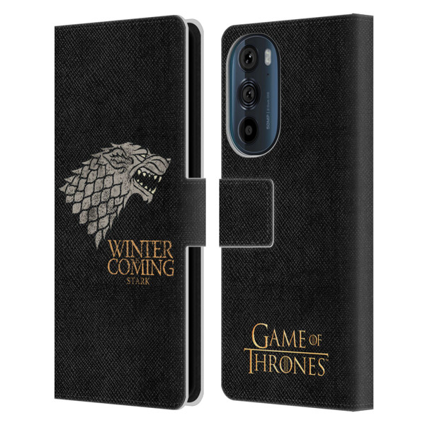 HBO Game of Thrones House Mottos Stark Leather Book Wallet Case Cover For Motorola Edge 30