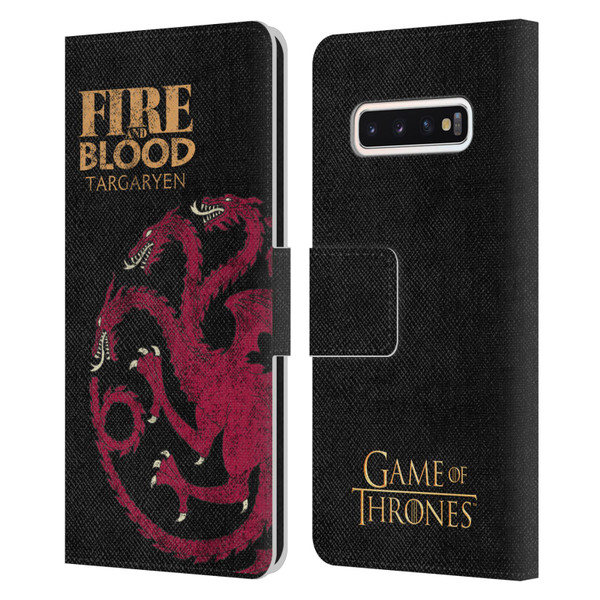 HBO Game of Thrones House Mottos Targaryen Leather Book Wallet Case Cover For Samsung Galaxy S10