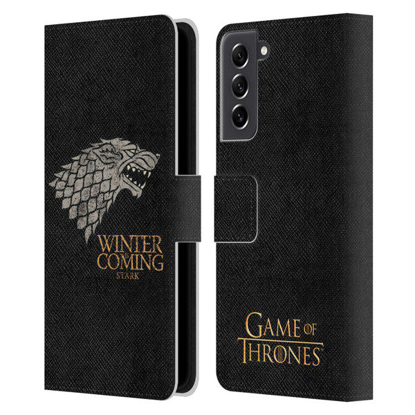HBO Game of Thrones House Mottos Stark Leather Book Wallet Case Cover For Samsung Galaxy S21 FE 5G