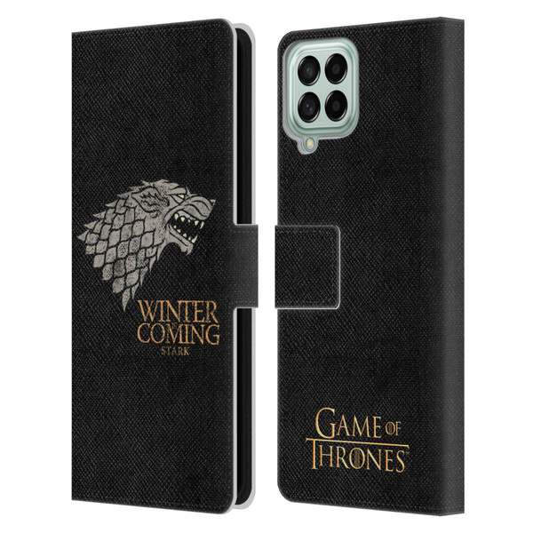 HBO Game of Thrones House Mottos Stark Leather Book Wallet Case Cover For Samsung Galaxy M53 (2022)