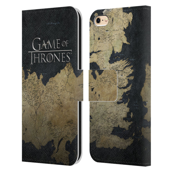 HBO Game of Thrones Key Art Westeros Map Leather Book Wallet Case Cover For Apple iPhone 6 / iPhone 6s