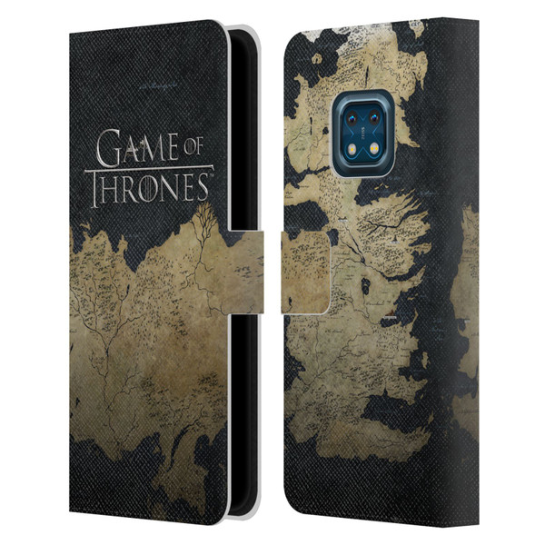 HBO Game of Thrones Key Art Westeros Map Leather Book Wallet Case Cover For Nokia XR20