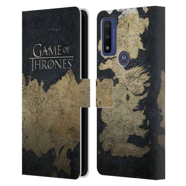 HBO Game of Thrones Key Art Westeros Map Leather Book Wallet Case Cover For Motorola G Pure