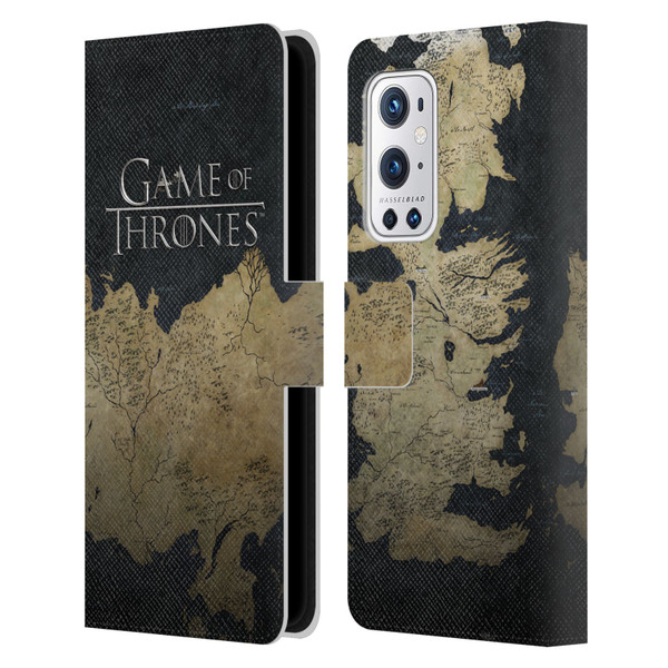 HBO Game of Thrones Key Art Westeros Map Leather Book Wallet Case Cover For OnePlus 9 Pro