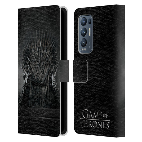 HBO Game of Thrones Key Art Iron Throne Leather Book Wallet Case Cover For OPPO Find X3 Neo / Reno5 Pro+ 5G