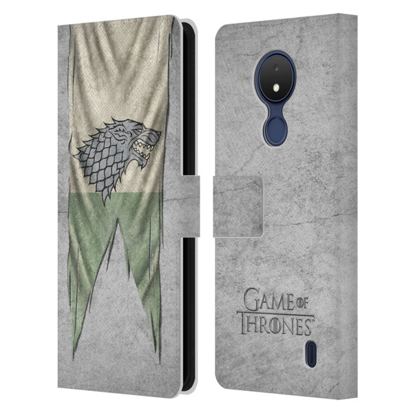 HBO Game of Thrones Sigil Flags Stark Leather Book Wallet Case Cover For Nokia C21