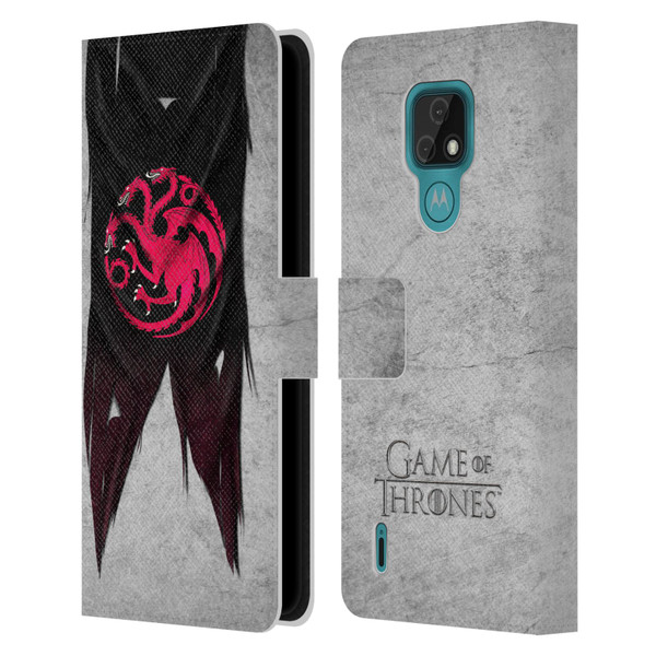 HBO Game of Thrones Sigil Flags Targaryen Leather Book Wallet Case Cover For Motorola Moto E7