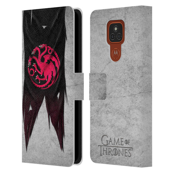 HBO Game of Thrones Sigil Flags Targaryen Leather Book Wallet Case Cover For Motorola Moto E7 Plus