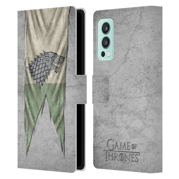 HBO Game of Thrones Sigil Flags Stark Leather Book Wallet Case Cover For OnePlus Nord 2 5G