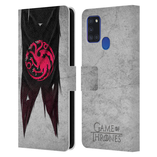 HBO Game of Thrones Sigil Flags Targaryen Leather Book Wallet Case Cover For Samsung Galaxy A21s (2020)