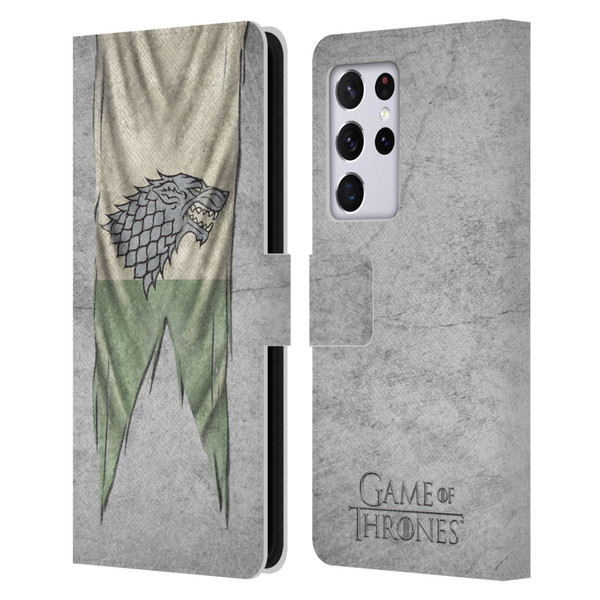 HBO Game of Thrones Sigil Flags Stark Leather Book Wallet Case Cover For Samsung Galaxy S21 Ultra 5G